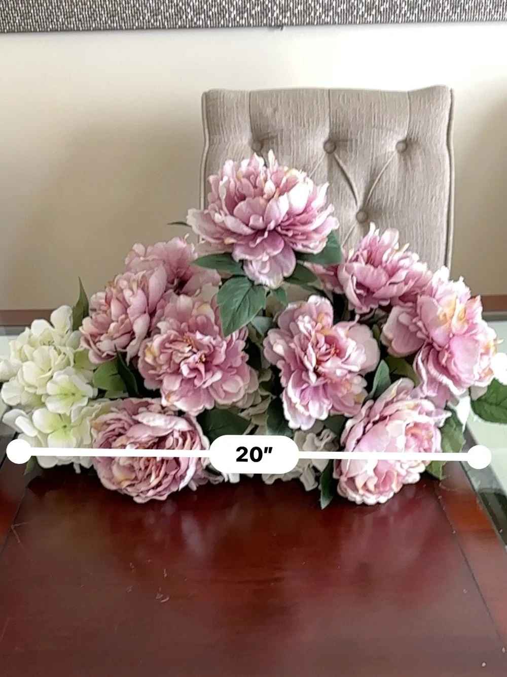 Artificial Pink Peony and White Hydrangea Floral Arrangement - Unbranded